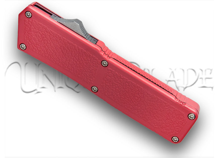 Lighting Pink OTF Automatic Knife - Black - Plain Blade