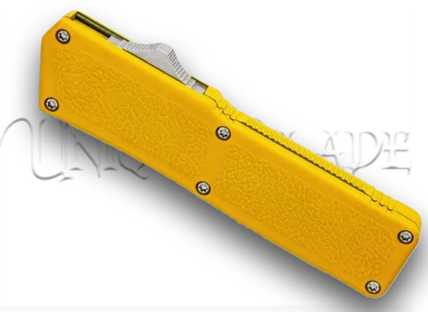 Lightning Yellow OTF Automatic Knife - Two-Tone Serr