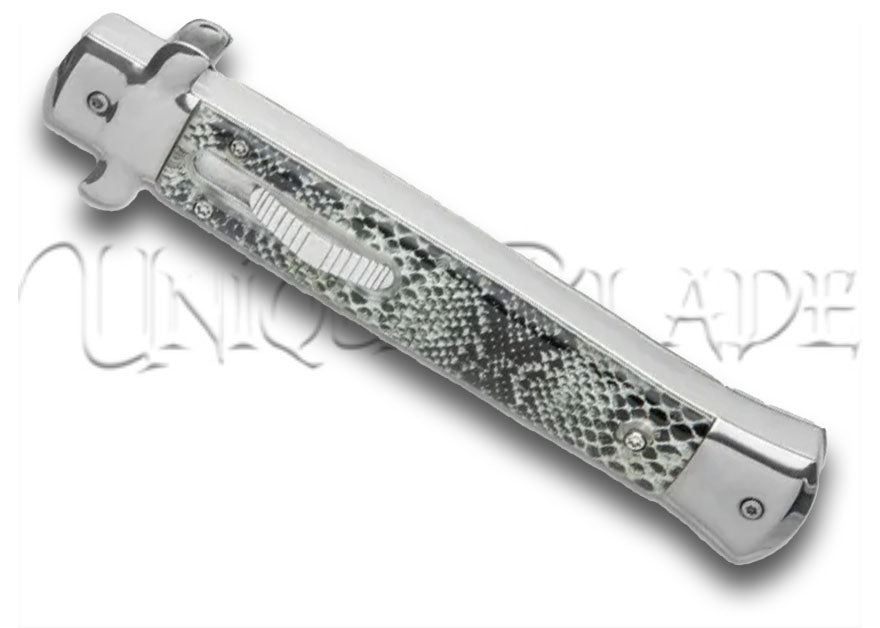 Mago 11" Cottonmouth Italian Stiletto OTF Automatic Knife - Satin Dagger