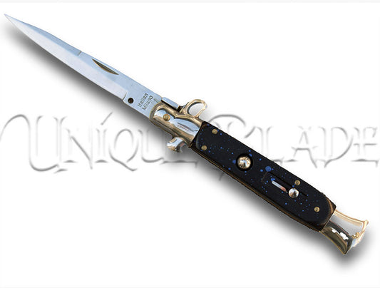 Milano Italian Style switchblade Knife - Blue Sparkle