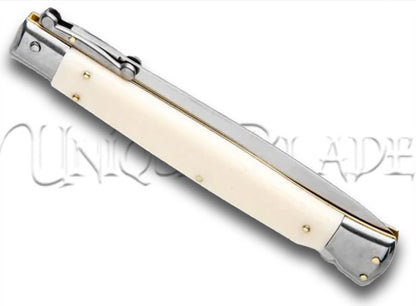 Frank B. 11" Sim Ivory Italian Stiletto Swinguard - Dagger Satin
