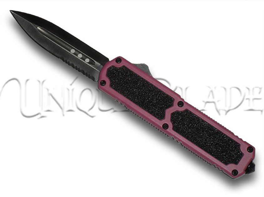 Titan otf automatic switchblade out the front knife - Pink