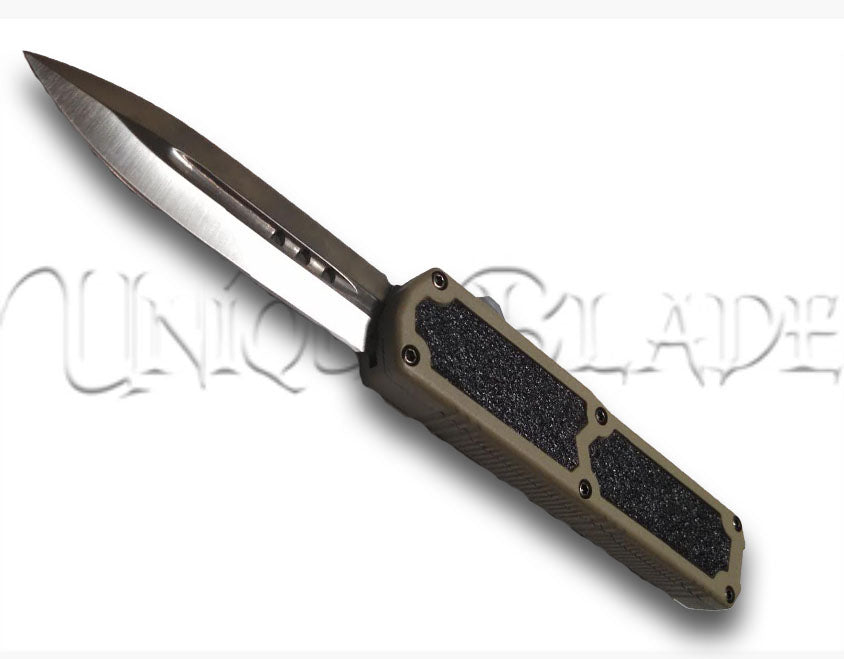 Titan otf automatic switchblade out the front knife - Tan