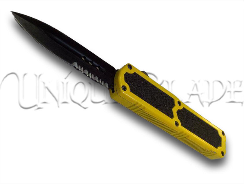 Titan otf automatic switchblade out the front knife - Yellow