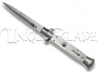 9" Italian stiletto automatic switchblade knife - White